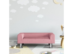 Sofá Infantil | Sofá Para Crianças 70x45x26,5 Cm Veludo Rosa Wsd977030 Lovely Home