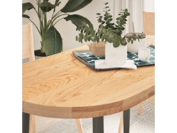 Vidaxl Tampo De Mesa 120x60x4 Cm Madeira De Carvalho Maciça Oval