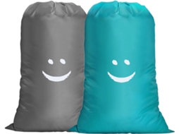 Conjunto de 2 sacos roupa suja grandes 120l com cordão e estampa BRILVIBERA