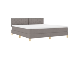Cama Box  Com Colchão E Led Taupe Vidaxl Tecido (180x200 Cm)