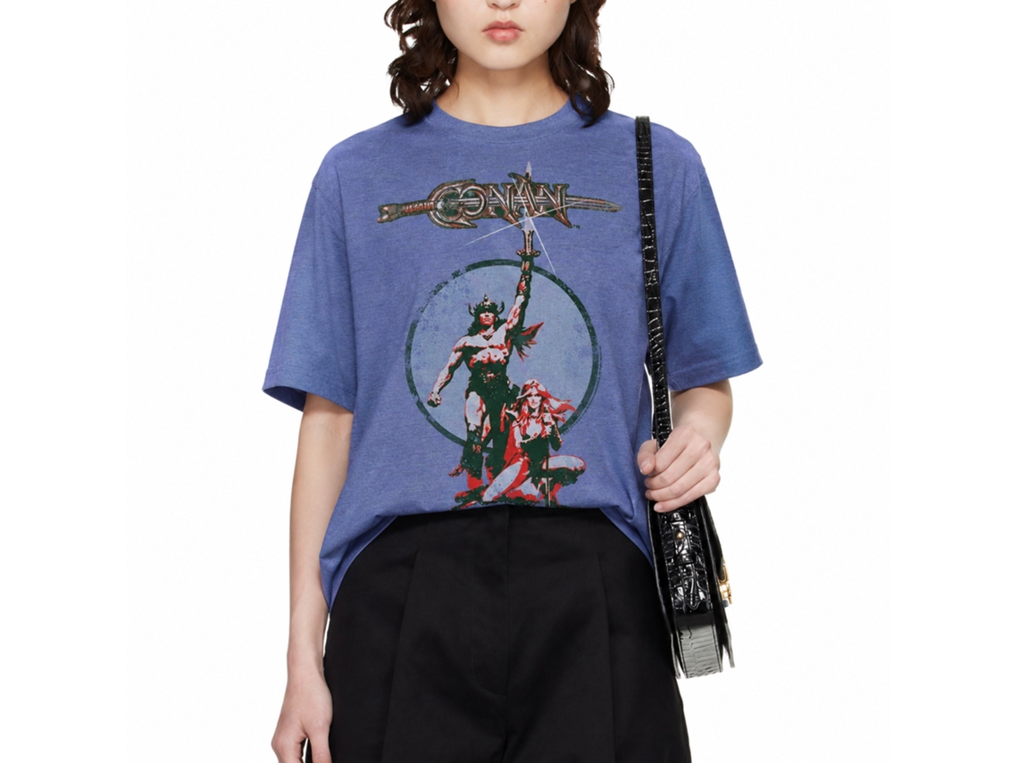Rockinstone Conan Movie Poster Heather Light Blue Adult T-shirt Size:l