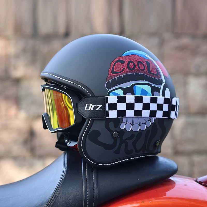 (xl) Capacete De Motocicleta 3/4, Certificado Dot, Casco Em Abs