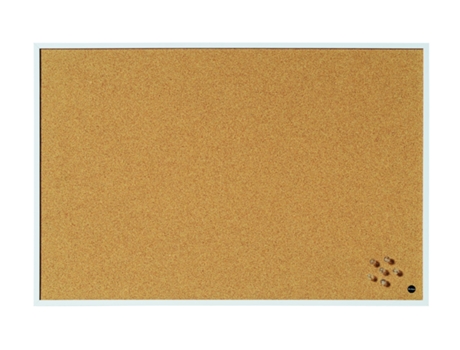 Bi Office New Basic Quadro De Avisos, 90x60cm, Superfície Em Cortiça, Moldura Em Mdf Branco Sf2010012215
