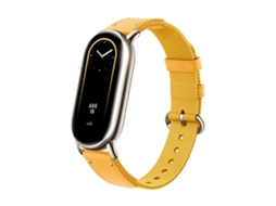 Original Para Xiaomi Mi Band 8 Nylon Trançado + Pulseira De Relógio De Couro (amarelo)*
