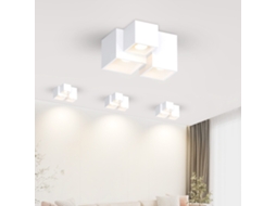 ZMH Luminária de teto LED moderna de gesso branco com holofote GU10 para sala de estar