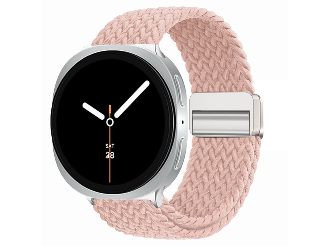 Pulseira esportiva elástica em nylon trançado com data magnética e núcleos coloridos, para Samsung Galaxy Watch8
