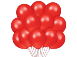 Balão - Euro Mega - 27 Cm - 100 Peças - Vermelho - Decoração De Festa - Aniversário