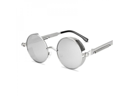 2026-óculos De Sol Redondos Vintage Gótico Steampunk Metal Retro Design Iqe Unisex Plata Plata