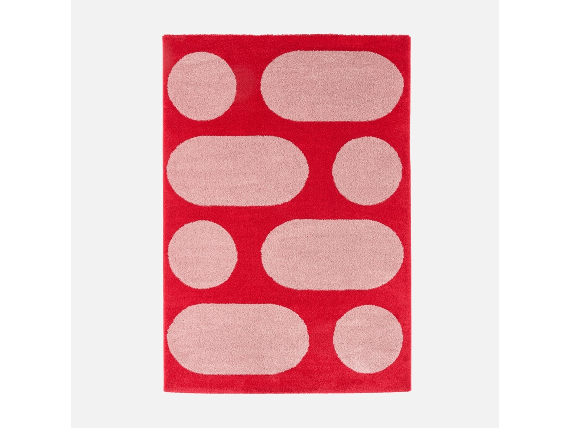 Tapete SWEEEK Interior Padrão Moderno Polipropileno Vermelho (2x120x160)