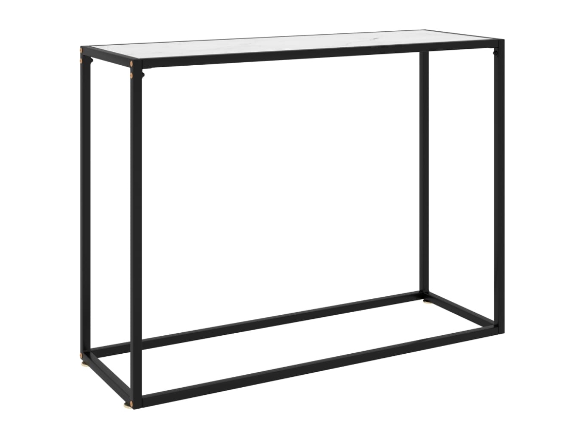 Vidaxl Mesa Consola 100x35x75 Cm Vidro Temperado Branco