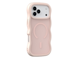 Capa Magsafe Ondulada Fosca Rosa Claro Para Iphone 17 Pro