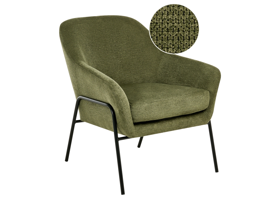Poltrona Beliani Veddige De Poliéster Verde 74x82x85