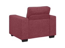Conjunto de Sofá de 3 Peças com Almofadas em Tecido Vermelho Vinho SYFAX