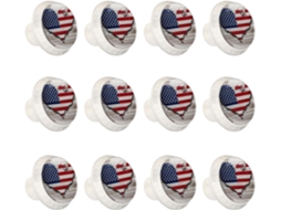 Puxadores Redondos Para Armários De Cozinha, Puxadores Para Armários E Gavetas, 12 Peças, Bandeira Americana, Mapa