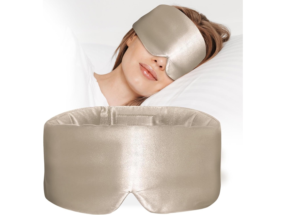 Máscara de Dormir 100% Seda, Grande para os Olhos, Confortável e Sem Pressão, Homens e Mulheres, Cobertura Total AQUAFORGE