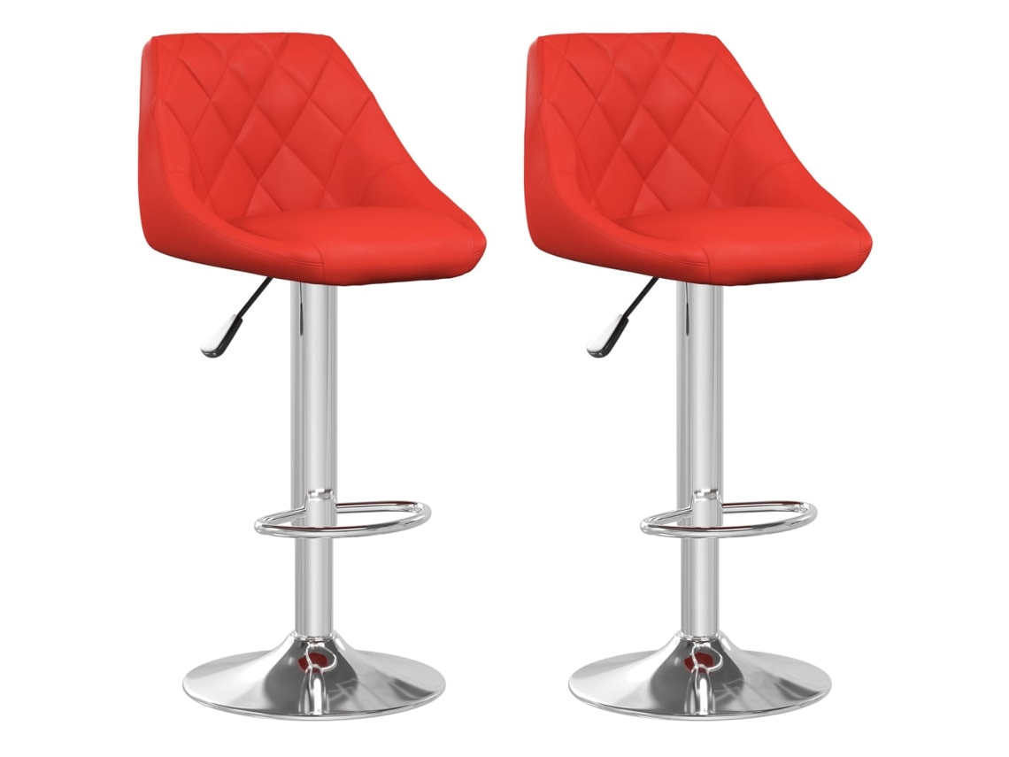 Conjunto 2 Bancos de bar VIDAXL couro artificial vermelho