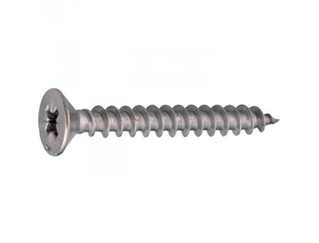 Parafuso para Madeira Cabeça Escareada Pz3 Ø 6 Mm 60 Mm Aço Inoxidável Caixa com 100 Peças ACTON