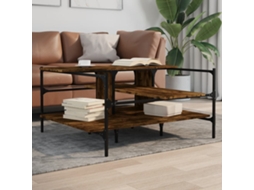 Vidaxl Mesa De Centro 100x100x48,5cm Derivados Madeira Carvalho Fumado
