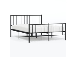 Bed Frame, Bed Frames Vidaxl Preto Aço (120 X 190 Cm)