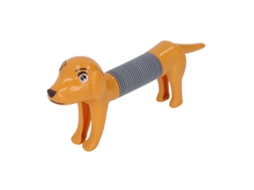Brinquedo antiestresse em formato de tubo explosivo, com desenho de cachorrinho, colorido, flexível e elástico, para crianças, cor cáqui escuro.