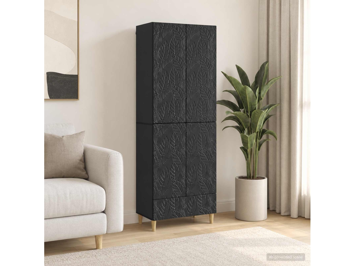 Vidaxl Conjunto De Gabinete 2 Unid. Preto Derivados De Madeira