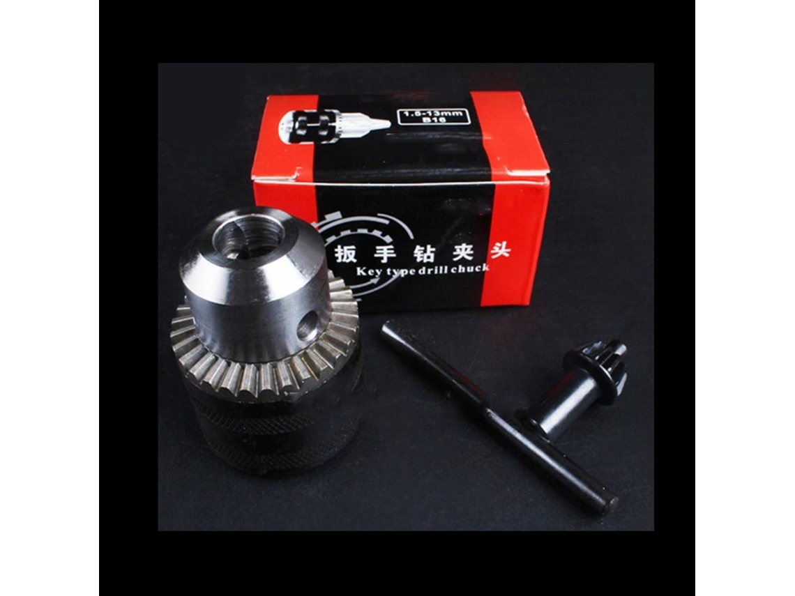 Mini mandril de aço inoxidável para furadeira elétrica com chave de 1,0 a 10 mm (3/8-24 UNF)