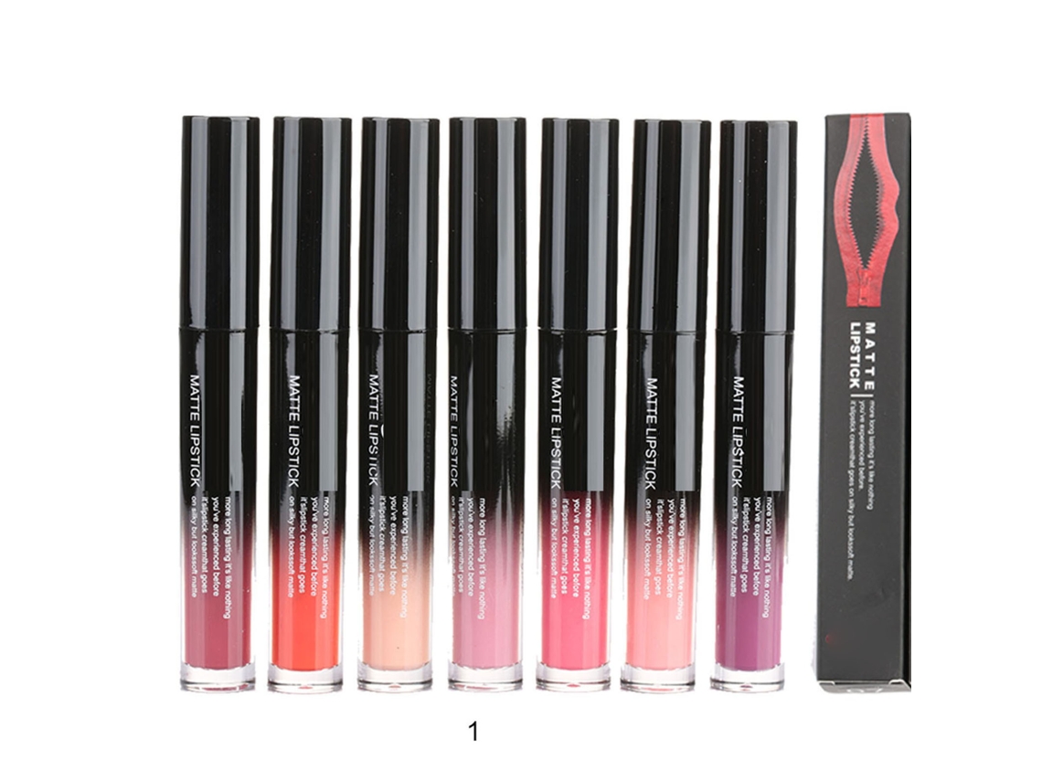 7pcs Gloss Labial Mate Lipstick Líquido Duradero No Pegajoso Maquillaje Cosmético Labial