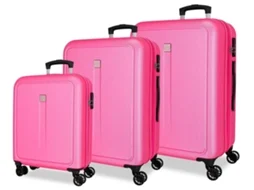 Conjunto de 3 Malas de Viagem ROLL ROAD Camboya Rosa (55/68/78cm - 37/72/108L)