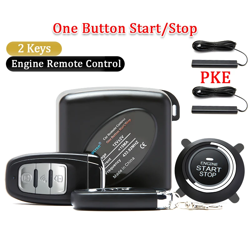 Sistema De Alarme Com Entrada Sem Chave Pke Para Carro, Partida Remota Por Botão, 12v