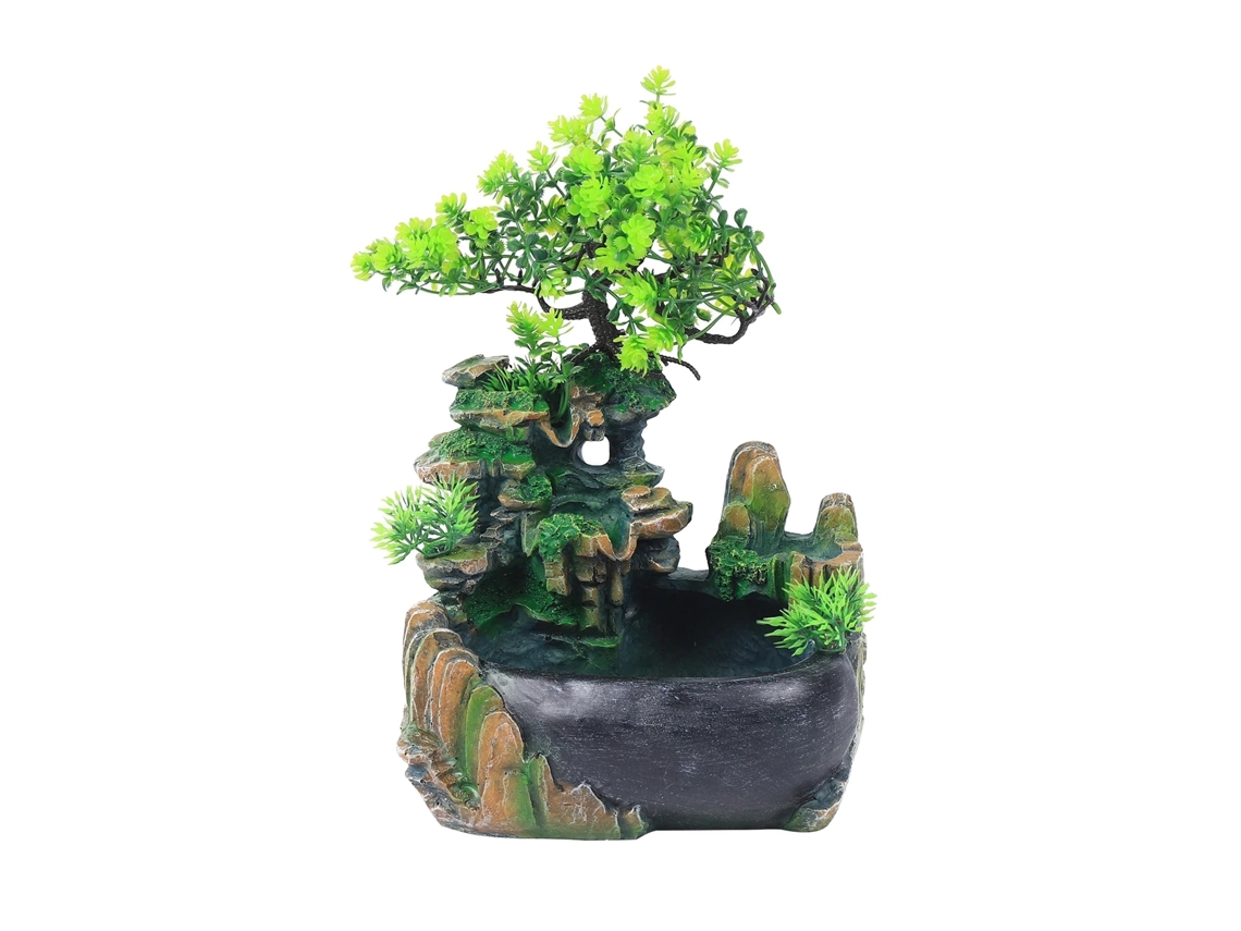 Fonte, Design Em Resina Decorativa, Uso Interno, Verde, 28 X 15 X 20cm