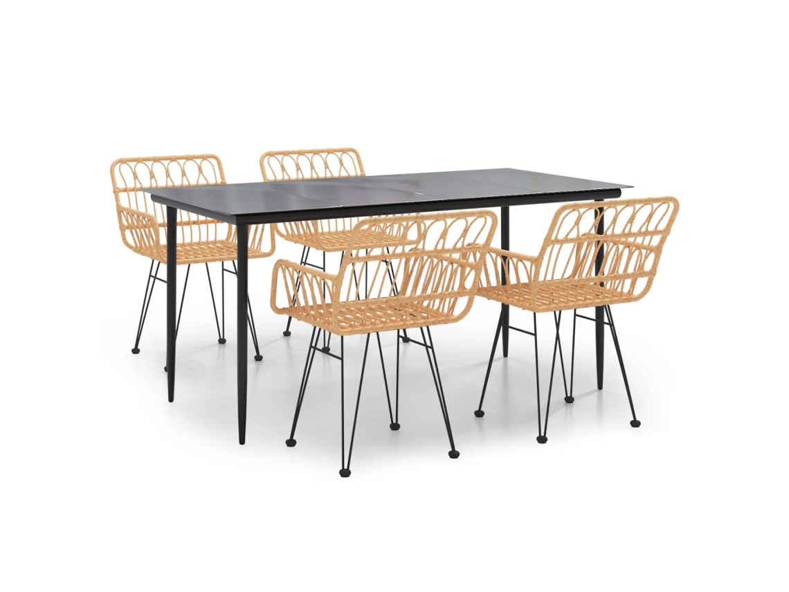 Garden Dining Set, Garden Dining Sets Vidaxl Marrom Rattan / Vime (160 X 80 X 74 Cm)