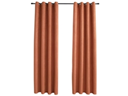 Maison Exclusive - Cortinas Blackout C/ Argolas Em Metal 2 Pcs 140x225 Cm Ferrugem