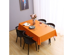 Rebe mantel Retangular de Pvc de Cor Solida Laranja, Resistente À Água e Óleo, 60x84 Polegadas para Mesa de Jantar, Festa e Camping