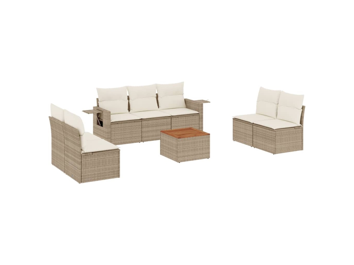 Garden Sofa Set, Garden Sofa Sets Vidaxl Bege Rattan / Vime (n/a)