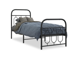 Estrutura de Cama com Cabeceira e Pés Metal Preto MAISON EXCLUSIVE 75x190 cm