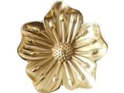Puxador E Alça De Latão Com Flor Dourada Vintage Valiclud Para Armários, Guarda Roupas E Estantes