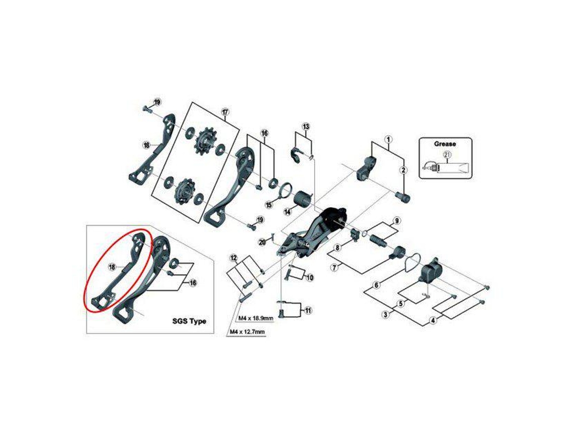 Shimano Pulley Carrier Interior Xtr M9000 Sgs 11s