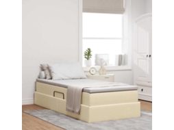 Vidaxl Cama com Arrumação e Colchão Creme 90 X 190 Cm Poliéster