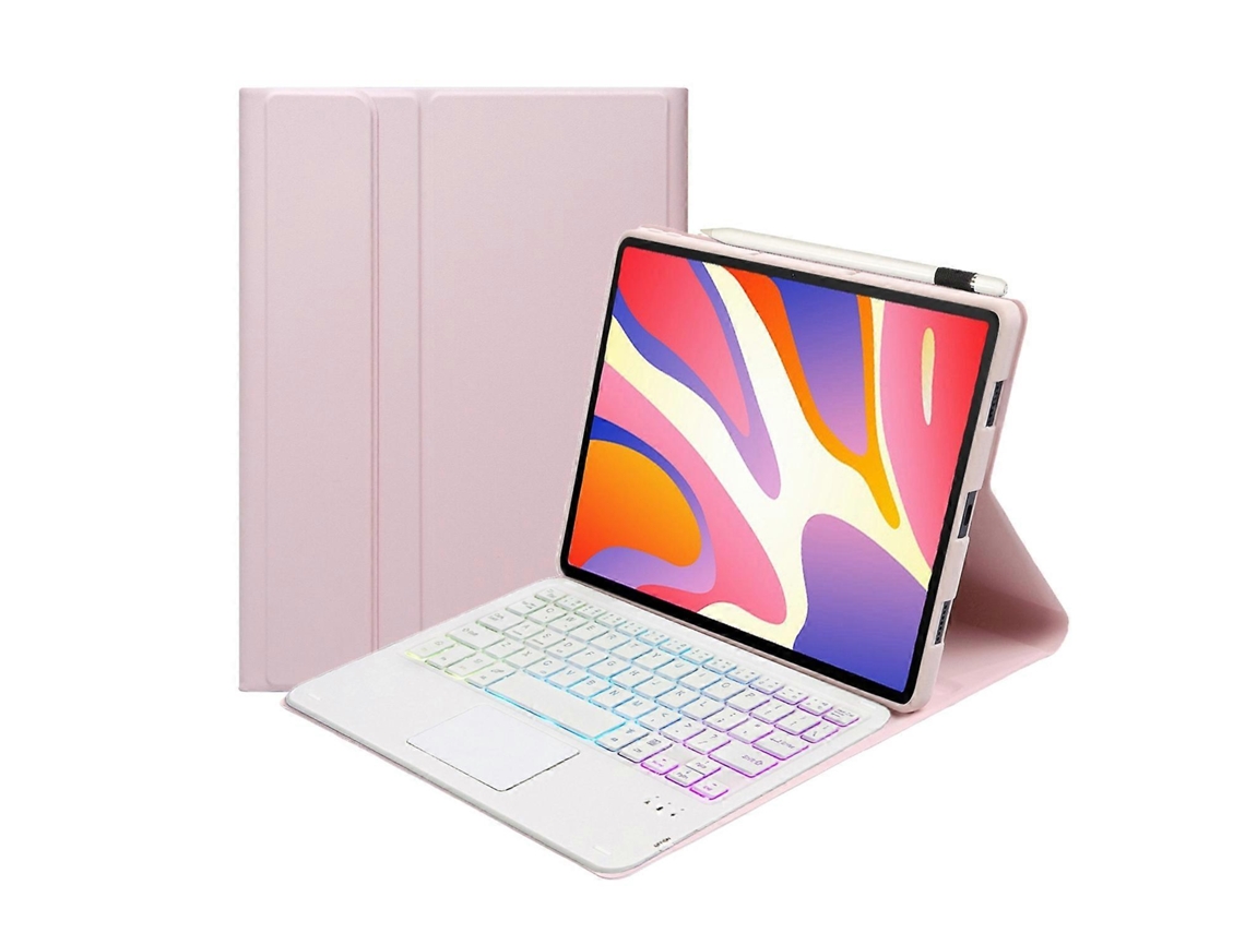 Capa De Couro Ultrafina E Destacável Com Teclado Bluetooth Retroiluminado E Touchpad Para Tablet Huawei Matepad Se 11 2024 (ah21-as)