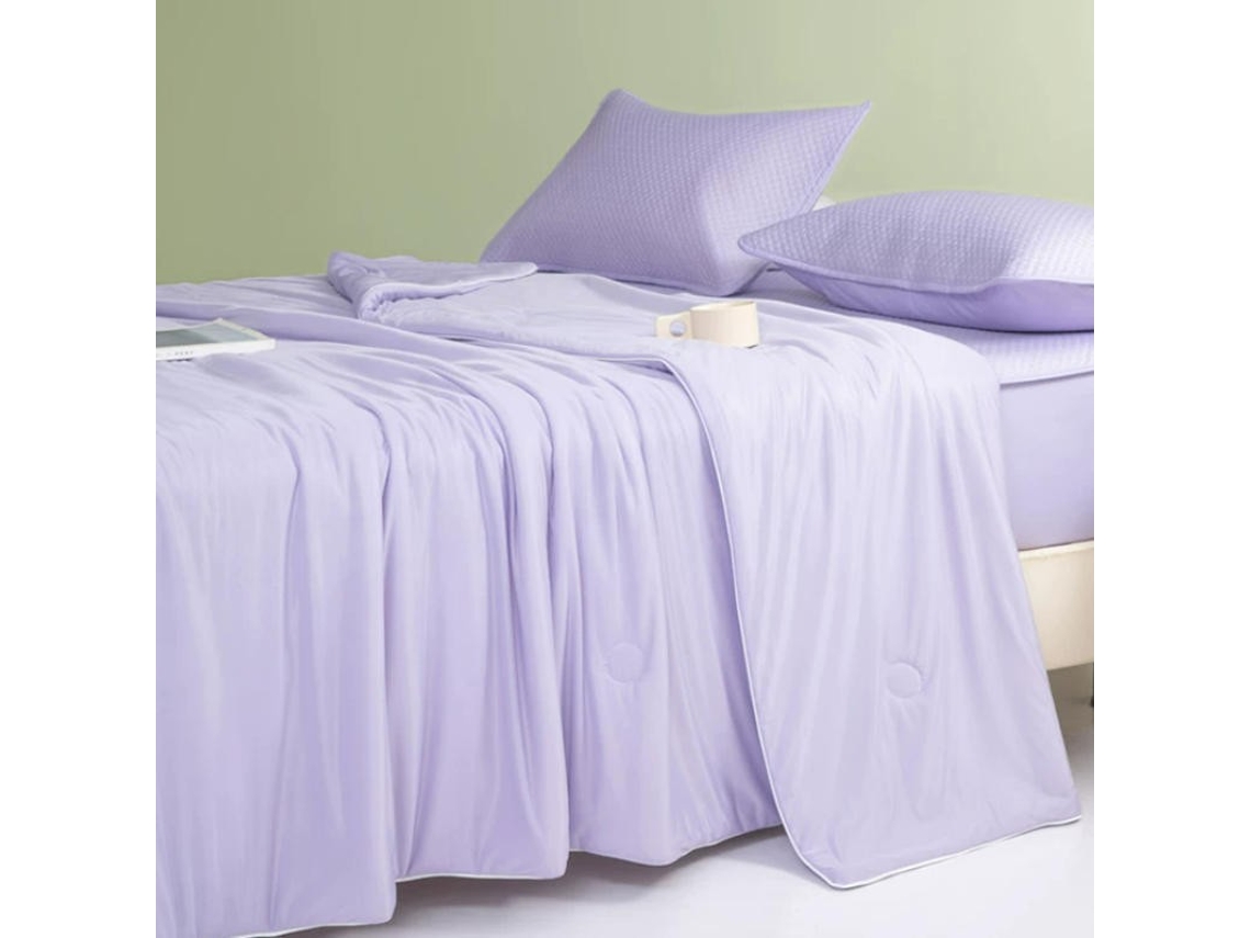 Manta Refrescante (230x200cm) Para Quem Sente Calor Ao Dormir, Suave, Leve E Refrescante (95% Poliéster + 5% Elastano) Roxo Hexinyigjly