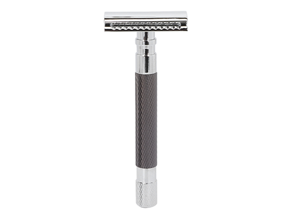 2026 afeitadora Manual para Homens Estilo Clássico Textura Diamante Liga Navaja de Segurança de Double Edge Preta