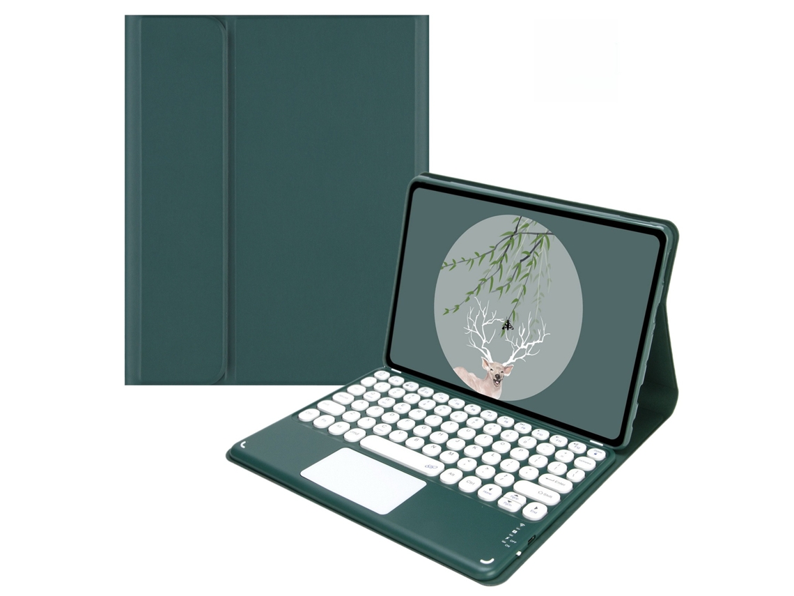 Capa Para Xiaomi Redmi Pad 22025 Touchpad Com Teclado Destacável Inteligente Fina Em Pele. Verde Escuro Hexinyigjly