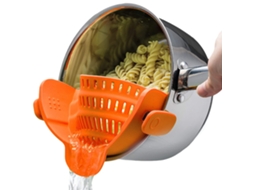 Ferramenta Escorredor de Silicone Grande Coador Panela Laranja e Massa Clipe Ajustável para Panelas Frigidei UISAVE