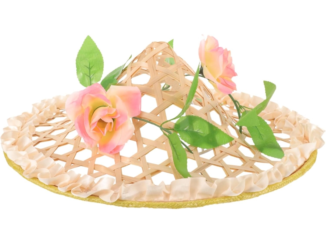 Chapéu Sombrero De Bambu De 35cm - Para Uso Prático E Funcional