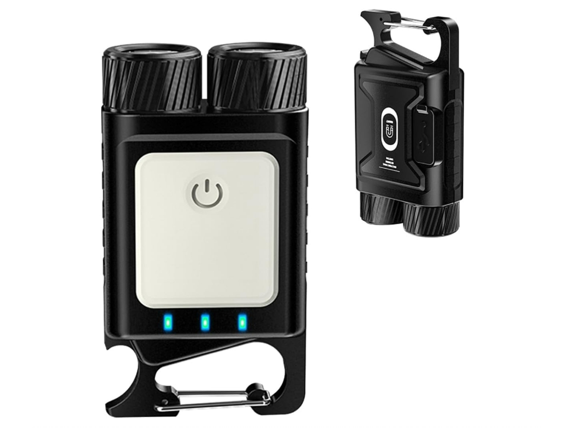 Mini Lanterna Chaveiro À Prova Dágua Lanterna Mini Bolso Led Chaveiro Flash Light 9 Modo Preto Sucção Magnética Preto Yunzii