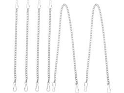 Conjunto De 6 Correntes De Ferro Prateadas Para Pendurar, Com Opções De Comprimento Ajustável.