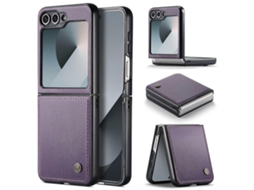 Capa Protetora Para Samsung Galaxy Z Flip7 Fe 5g Caseme 023 Series Com Bloqueio Rfid E Suporte Brilhante, Roxa