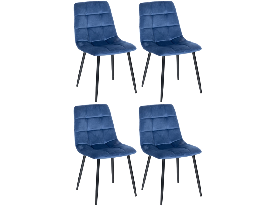 Conjunto de 4 cadeiras de jantar Antibes azul CLP