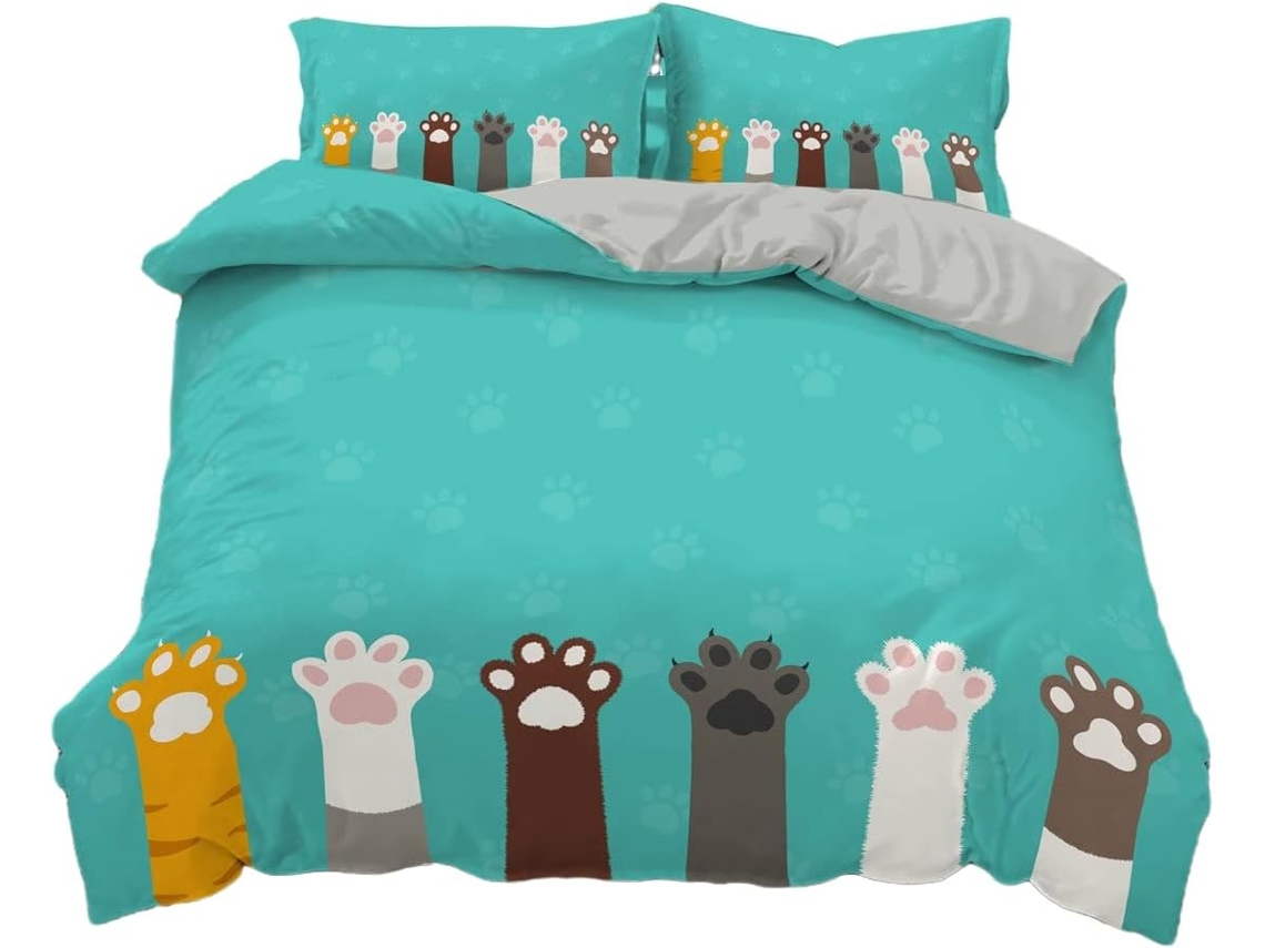 Capa de Edredom com estampa gato em Microfibra 140x200cm S/MARCA