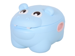 Penico infantil em forma de hipopótamo, com alças, para crianças a partir de 6 meses, banheiro de aprendizagem 40x30x23cm azul S/MARCA